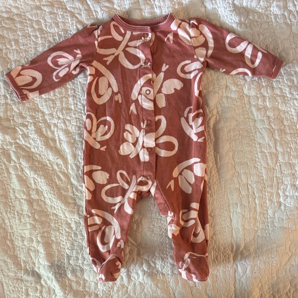 Carter's Pink Butterfly Print Footie